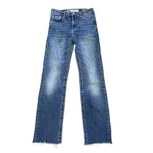 BKE Denim Conner Straight Leg Jeans Distressed Raw Hem Kids 16 Normcore Classic
